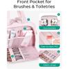 image:imageBAGSMART Travel Toiletry Bag Crush Toiletry Bag for Women Wideopen Puffy Toiletry Bags for Traveling Large Travel Cosmetic Makeup Bag Organizer for AccessoriesToiletrie BluedPink