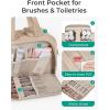 image:imageBAGSMART Travel Toiletry Bag Crush Toiletry Bag for Women Wideopen Puffy Toiletry Bags for Traveling Large Travel Cosmetic Makeup Bag Organizer for AccessoriesToiletrie BluegKhaki