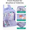 image:imageBAGSMART Travel Toiletry Bag Crush Toiletry Bag for Women Wideopen Puffy Toiletry Bags for Traveling Large Travel Cosmetic Makeup Bag Organizer for AccessoriesToiletrie BluedLight Purple