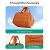 image:imageBAGSMART Travel Toiletry Bag Crush Toiletry Bag for Women Wideopen Puffy Toiletry Bags for Traveling Large Travel Cosmetic Makeup Bag Organizer for AccessoriesToiletrie BluefSandstore Brown