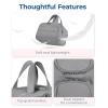 image:imageBAGSMART Travel Toiletry Bag Crush Toiletry Bag for Women Wideopen Puffy Toiletry Bags for Traveling Large Travel Cosmetic Makeup Bag Organizer for AccessoriesToiletrie BlueeGrey