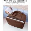 image:imageBAGSMART Travel Toiletry Bag Crush Toiletry Bag for Women Wideopen Puffy Toiletry Bags for Traveling Large Travel Cosmetic Makeup Bag Organizer for AccessoriesToiletrie BluegCoffee Brown
