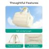 image:imageBAGSMART Travel Toiletry Bag Crush Toiletry Bag for Women Wideopen Puffy Toiletry Bags for Traveling Large Travel Cosmetic Makeup Bag Organizer for AccessoriesToiletrie BluedBeige