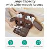 image:imageBAGSMART Travel Toiletry Bag Crush Toiletry Bag for Women Wideopen Puffy Toiletry Bags for Traveling Large Travel Cosmetic Makeup Bag Organizer for AccessoriesToiletrie BluegCoffee Brown