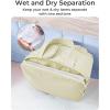 image:imageBAGSMART Travel Toiletry Bag Crush Toiletry Bag for Women Wideopen Puffy Toiletry Bags for Traveling Large Travel Cosmetic Makeup Bag Organizer for AccessoriesToiletrie BluedBeige
