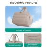 image:imageBAGSMART Travel Toiletry Bag Crush Toiletry Bag for Women Wideopen Puffy Toiletry Bags for Traveling Large Travel Cosmetic Makeup Bag Organizer for AccessoriesToiletrie BluecGrayish Brown