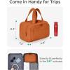 image:imageBAGSMART Travel Toiletry Bag Crush Toiletry Bag for Women Wideopen Puffy Toiletry Bags for Traveling Large Travel Cosmetic Makeup Bag Organizer for AccessoriesToiletrie BluefSandstore Brown