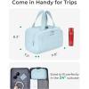 image:imageBAGSMART Travel Toiletry Bag Crush Toiletry Bag for Women Wideopen Puffy Toiletry Bags for Traveling Large Travel Cosmetic Makeup Bag Organizer for AccessoriesToiletrie BluedBlue