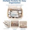 image:imageBAGSMART Travel Toiletry Bag Large Wideopen Travel Bag for Toiletries Makeup Cosmetic Travel Bag with HandleNavyBeige