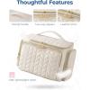 image:imageBAGSMART Travel Toiletry Bag Large Wideopen Travel Bag for Toiletries Makeup Cosmetic Travel Bag with HandleNavyBeige