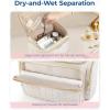 image:imageBAGSMART Travel Toiletry Bag Large Wideopen Travel Bag for Toiletries Makeup Cosmetic Travel Bag with HandleNavyBlack