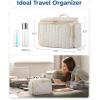 image:imageBAGSMART Travel Toiletry Bag Large Wideopen Travel Bag for Toiletries Makeup Cosmetic Travel Bag with HandleNavyPurple