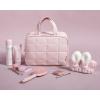image:imageBAGSMART Travel Toiletry Bag with Jewelry Organizer Hanging Travel Bag for Toiletries Puffy Makeup Cosmetic Bag Organizer Carryon Travel Accessories Essentials BeigeMPink1