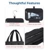 image:imageBAGSMART Travel Toiletry Bag with Jewelry Organizer Hanging Travel Bag for Toiletries Puffy Makeup Cosmetic Bag Organizer Carryon Travel Accessories Essentials BeigeMBlack