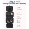 image:imageBAGSMART Travel Toiletry Bag with Jewelry Organizer Hanging Travel Bag for Toiletries Puffy Makeup Cosmetic Bag Organizer Carryon Travel Accessories Essentials BeigeMBlack