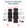 image:imageBAGSMART Travel Toiletry Bag with Jewelry Organizer Hanging Travel Bag for Toiletries Puffy Makeup Cosmetic Bag Organizer Carryon Travel Accessories Essentials BeigeMBlack