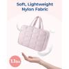 image:imageBAGSMART Travel Toiletry Bag with Jewelry Organizer Hanging Travel Bag for Toiletries Puffy Makeup Cosmetic Bag Organizer Carryon Travel Accessories Essentials BeigeMPink2