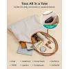 image:imageBAGSMRT Corduroy Tote Bag for Women Beach Bag with Zipper Casual Shoulder Bag Lightweight Travel Tote Hobo Handbag  PU Leather Handles 14L Capacity Inner Pocket Beach Travel Shopping CampusLight Beige