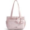 image:imageBAGAMSRT Crush Bow Tote Bag for Women Large Work Tote with 40oz Tumbler Puffer Travel Tote Bag for Work Yoga Gym  For Mom Diaper Large Capacity Everyday Bag Mothers day giftsBaby Pink