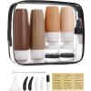 image:imageBAGSMART 18 Pack TSA Approved Travel Bottles for Toiletries Leak Proof Silicone Travel Size Containers Bottles for Shampoo MacaronEarth Tone