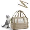 image:imageBAGSMART Cat Carrier SoftSided Pet Carrier for Small Medium Cats Dogs Puppy Quilted Collapsible Puffy Travel Bag Up to 20 Lbs PinkMBrown