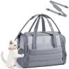 image:imageBAGSMART Cat Carrier SoftSided Pet Carrier for Small Medium Cats Dogs Puppy Quilted Collapsible Puffy Travel Bag Up to 20 Lbs PinkMDark Grey