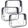 image:imageBAGSMART Clear Toiletry Bag TSA Approved Travel Toiletry Bag Carry On Travel Accessories Bag Airport Airline Quart Size Bags waterresistant Makeup Bag for WomenBasic Black