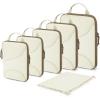 image:imageBAGSMART Compression Packing Cubes  6 Set Travel Packing Cubes for Suitcases Compression Suitcase Organizers with Shoe Bag05White Opal