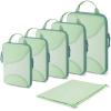 image:imageBAGSMART Compression Packing Cubes  6 Set Travel Packing Cubes for Suitcases Compression Suitcase Organizers with Shoe Bag07Kohlrabi Green
