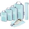 image:imageBAGSMART Compression Packing Cubes 6 Set Packing Cubes for Suitcases Lightweight Suitcases Organizers Bag Set amp Compression Travel Cubes Travel Essentials Packing Organizers06Sky Blue