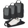 image:imageBAGSMART Compression Packing Cubes for Travel 654set Lightweight Packing Organizers Summer Travel Essentials Suitcase Organizer Bags Set01Black
