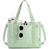 image:imageBAGSMART Corduroy Beach Tote Bag for Women TravelWork Small Crossbody Bag for TeacherNurse  12L fits 14 laptop 40oz tumbler holder 5L fits Kindle w zipper pockets For work travel mothers day gifts01spring Green