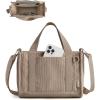 image:imageBAGSMART Corduroy Beach Tote Bag for Women TravelWork Small Crossbody Bag for TeacherNurse  12L fits 14 laptop 40oz tumbler holder 5L fits Kindle w zipper pockets For work travel mothers day giftsAcamel