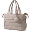 image:imageBAGSMART Diaper Bag Tote Hospital Bag for Labor Delivery Puffy Maternity Travel Diaper Tote Baby Bag with Pacifier CaseCamel
