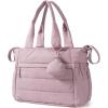 image:imageBAGSMART Diaper Bag Tote Hospital Bag for Labor Delivery Puffy Maternity Travel Diaper Tote Baby Bag with Pacifier CaseMauve Brown