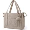 image:imageBAGSMART Diaper Bag Tote Puffer Hospital Bag for Labor Delivery with Pacifier Case Lightweight Baby Bag for Travel Work  Multifunctional Insulated Pockets Water ResistanceGrayish Brown
