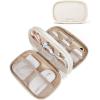 image:imageBAGSMART Electronics Organizer Travel Case Cord Organizer for Women Travel Cable Bag BeigeADouble Layer Beige