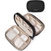 image:imageBAGSMART Electronics Organizer Travel Case Cord Organizer for Women Travel Cable Bag BeigeADouble Layer Black
