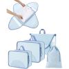 image:imageBAGSMART Garment Folder Packing Cubes for Travel 4 Set Lightweight Travel Cubes for Wrinkle Free Durable Suitcase Organizers Bag Set for Travel Essentials Baby PinkSky Blue
