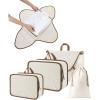 image:imageBAGSMART Garment Folder Packing Cubes for Travel 4 Set Lightweight Travel Cubes for Wrinkle Free Durable Suitcase Organizers Bag Set for Travel Essentials Baby PinkWhite Opal