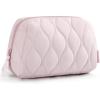image:imageBAGSMART Makeup Bag Travel Cosmetic Bag Puffy Padded Make Up Bag for Women Makeup Organizer Case Wideopen Pouch Purse Travel Essentials Toiletries Accessories Brushes PinkAPink