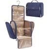 image:imageBAGSMART Makeup Bag for Women with Hanging Hook  Portable Cosmetic Case Large Capacity Door Room Essentials Travel Organizer for Full Sized Cosmetics and Toiletries BlackNavy Blue