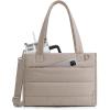 image:imageBAGSMART Mini Tote Bag for Women Puffer Quilted Crossbody Purses Zipper Closure for Work Travel College Coffee  6L Mini tote Ipad mini NA tumbler Small Crossbody Purse for women Teacher bag14lcamel