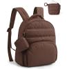 image:imageBAGSMART Small Backpacks for Women Lightweight Puffer Mini Backpack Purse with Pouch Quilted Casual Daypack WaterResistant Bookbag for Daily Travel College 2in1 Set Latte BrownCoffee Brown