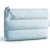 image:imageBAGSMART Small Makeup Bag Puffy Portable Cosmetic Pouch with Charm Zipper WaterResistant Travel Organizer for Women Baby Pink Small02Baby Blue
