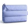 image:imageBAGSMART Small Makeup Bag Puffy Portable Cosmetic Pouch with Charm Zipper WaterResistant Travel Organizer for Women Baby Pink Small02Lavender