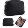 image:imageBAGSMART Small Makeup Bag Travel Cosmetic Bag Make Up Pouch Small Travel Zipper PouchWaterresistant Toiletry BagMakeup Organizer Bag for Women Black01Black