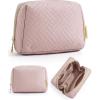image:imageBAGSMART Small Makeup Bag Travel Cosmetic Bag Make Up Pouch Small Travel Zipper PouchWaterresistant Toiletry BagMakeup Organizer Bag for Women Black01Pink