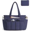 image:imageBAGSMART Tote Bag for Women 2 Set Tote Bag with Zipper Quilted Nurse Handbags for Work Travel College  20L Capacity 156 Laptop Bag with Cosmetic Bag Carry on Bag Nurse Gym BagNavy