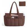 image:imageBAGSMART Tote Bag for Women 2 Set Tote Bag with Zipper Quilted Nurse Handbags for Work Travel College  20L Capacity 156 Laptop Bag with Cosmetic Bag Carry on Bag Nurse Gym BagChocolate